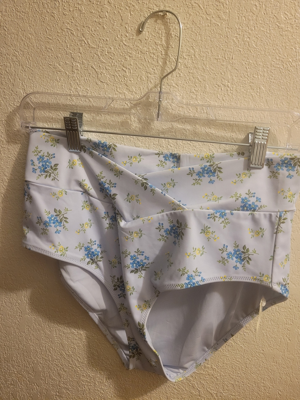 aerie White Floral High-Waist Bikini Bottoms